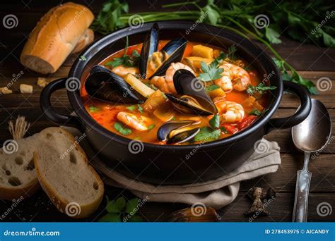  Bouillabaisse: Een Romige Vissoep Met Geurige Kruiden En Verse Zeevruchten Van Het Zuiden!